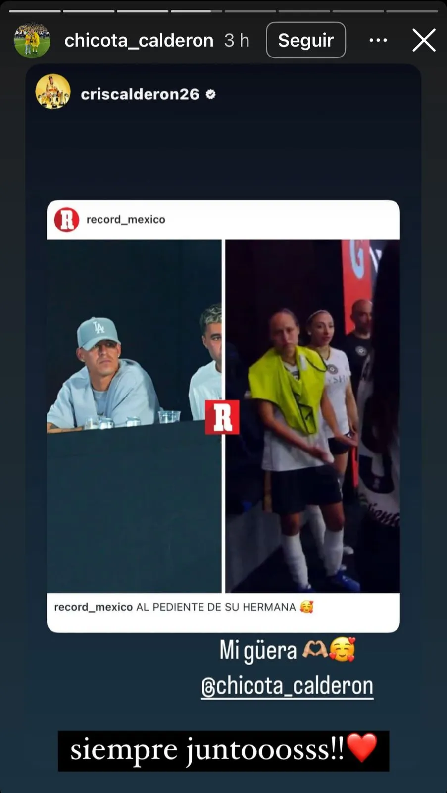 Calderón estuvo al pendiente de su hermana