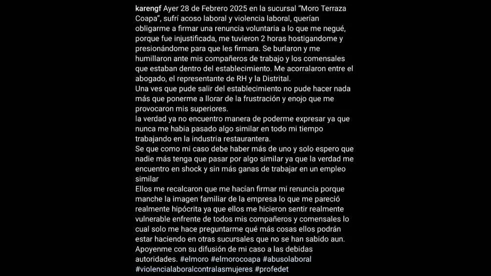 Esta es la denuncia que hizo la joven mediante redes sociales/X