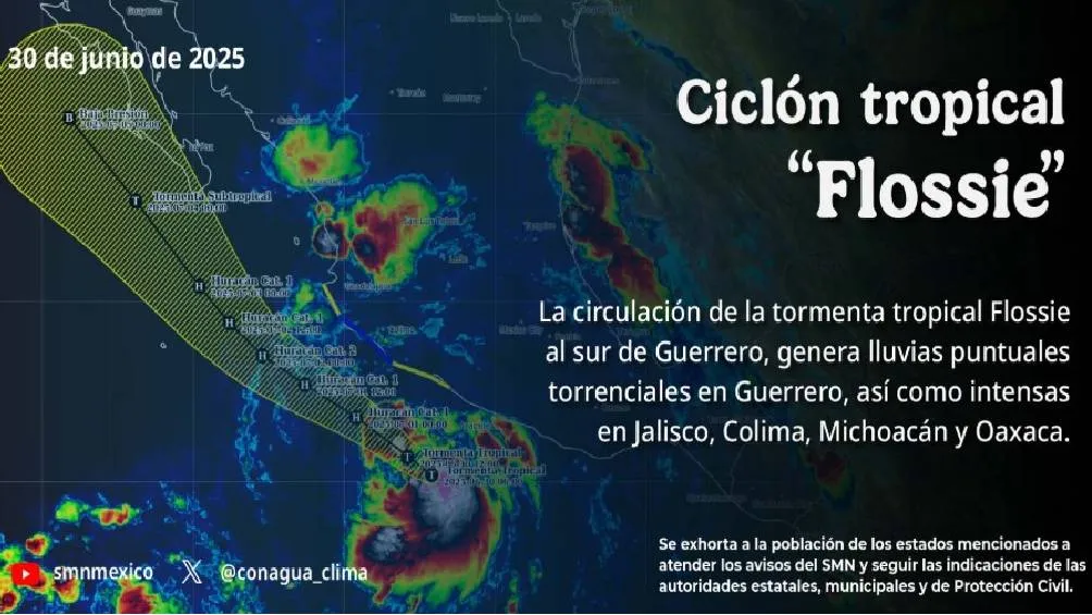 Flossie podría evolucionar a huracán categoría 1/SMN