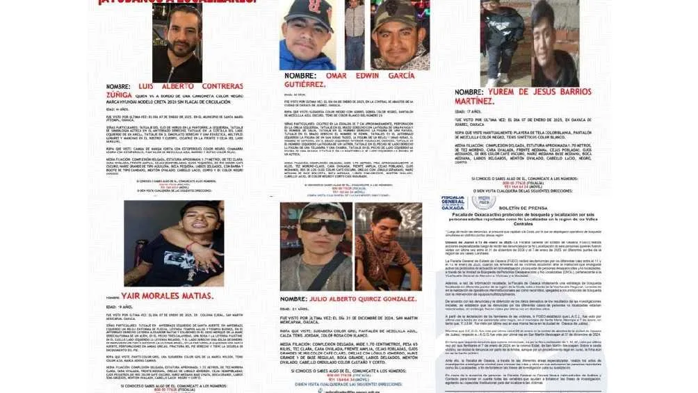 La Fiscalía sólo tiene reporte de seis perdidos/X