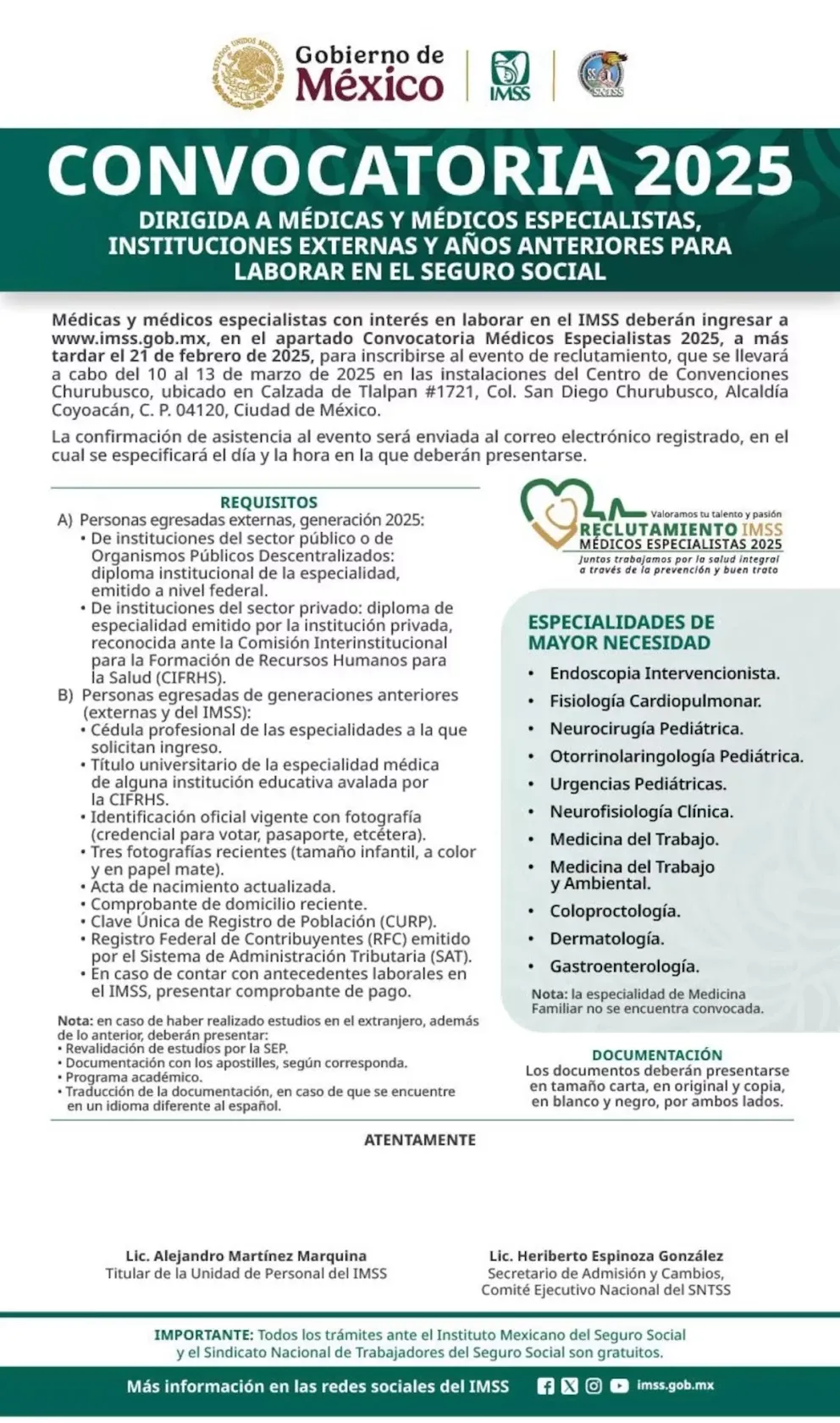 IMSS comparte convocatoria para registro de las más de 8 mil vacantes / IMSS