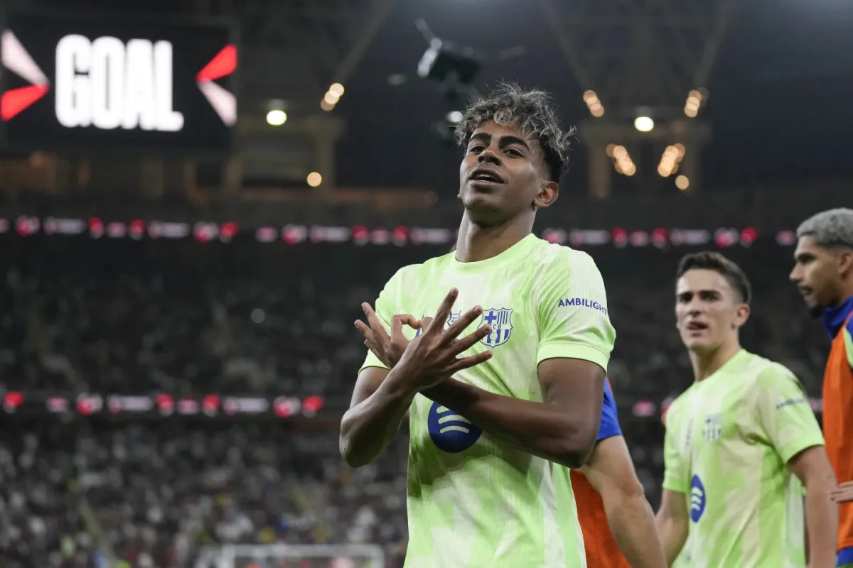 Yamal festejando | AP