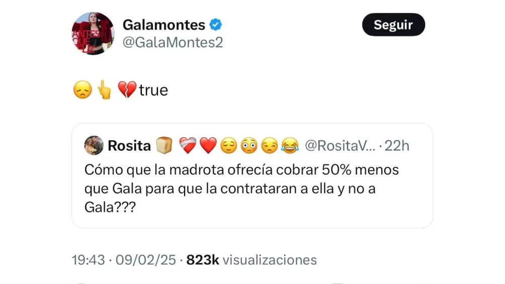 Este fue el mensaje de Gala en redes sociales/X