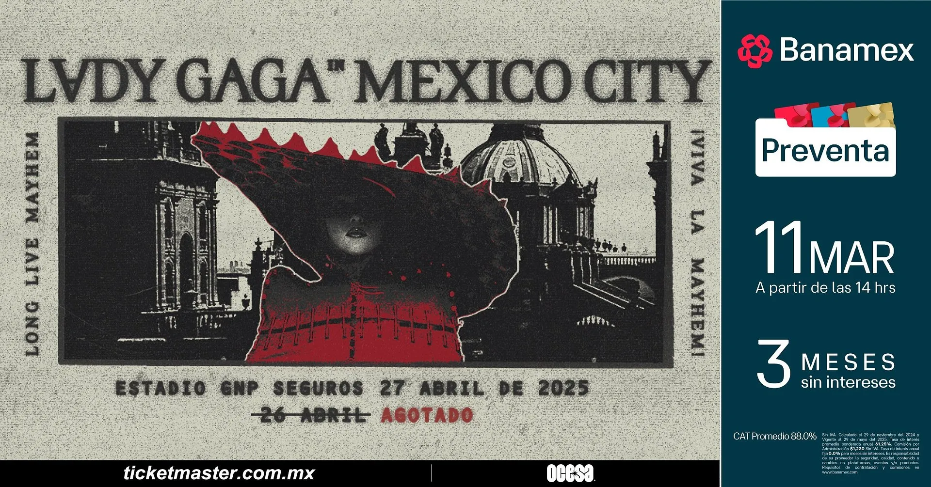 Lady Gaga anuncia segunda fecha en CDMX / OCESA