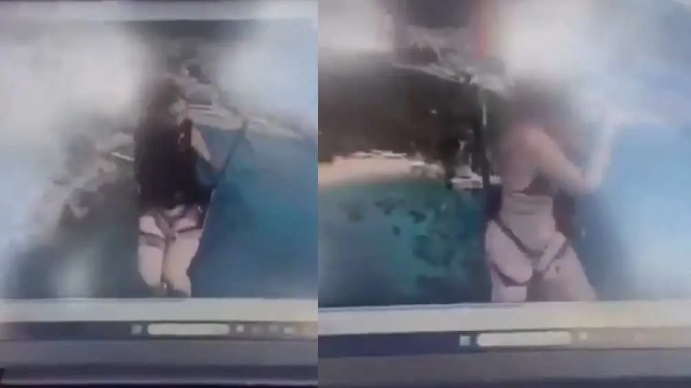 Quedó grabado en video el momento en el que la joven de soltó del parapente/IG: @tijanaa.radonjic