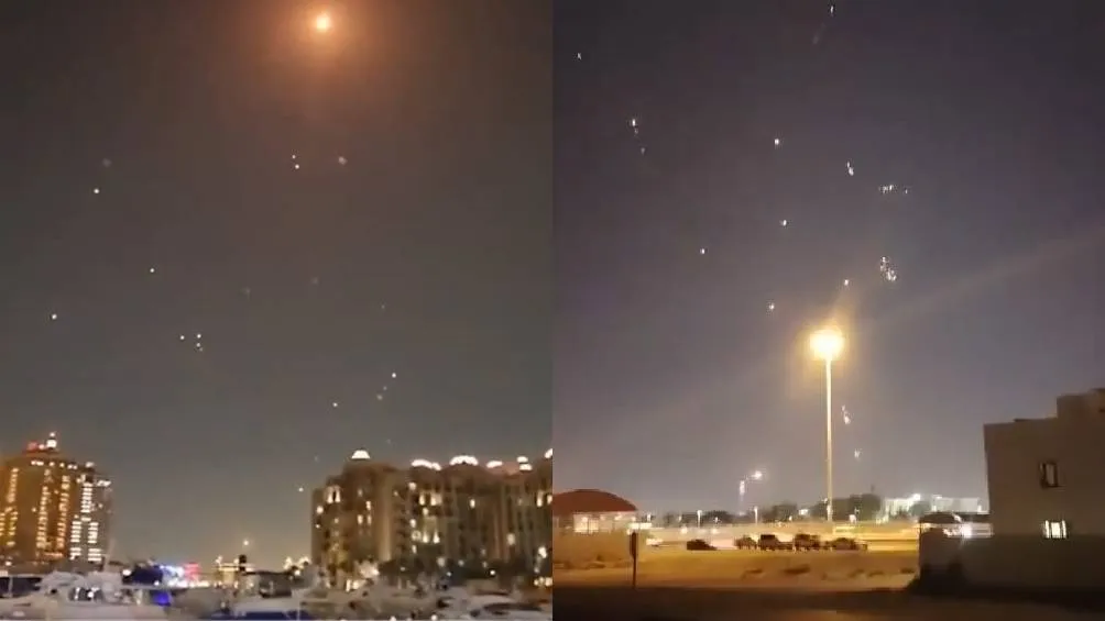 Las explosiones en el cielo fueron vistadas desde varios puntos de Doha/X