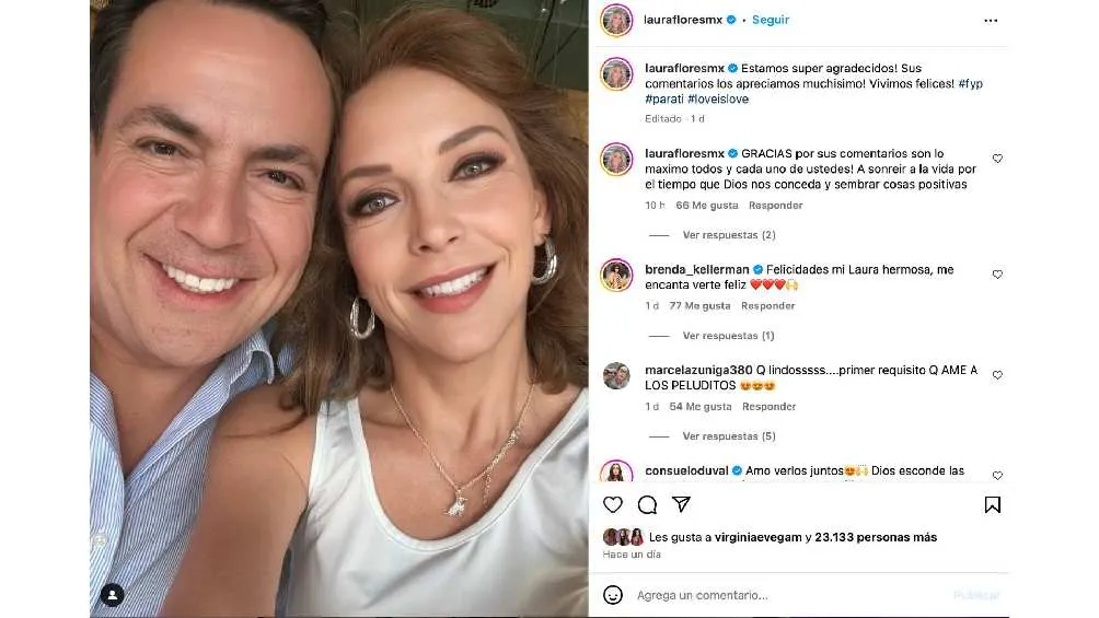 El noviazgo entre el periodista y la actriz apenas duró tres meses/IG: @laurafloresmx