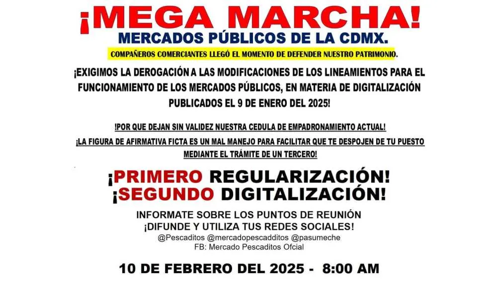 Los comerciantes piden derogación del nuevo reglamento para mercados públicos/X