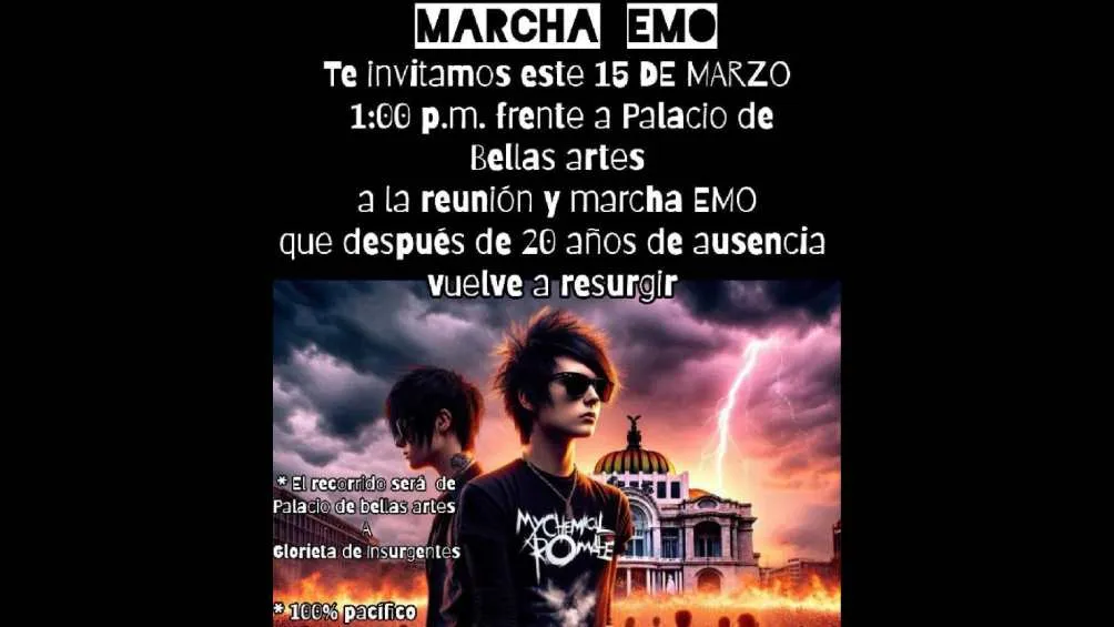 La marcha EMO se llevará a cabo el próximo sábado 15 de marzo/Facebook