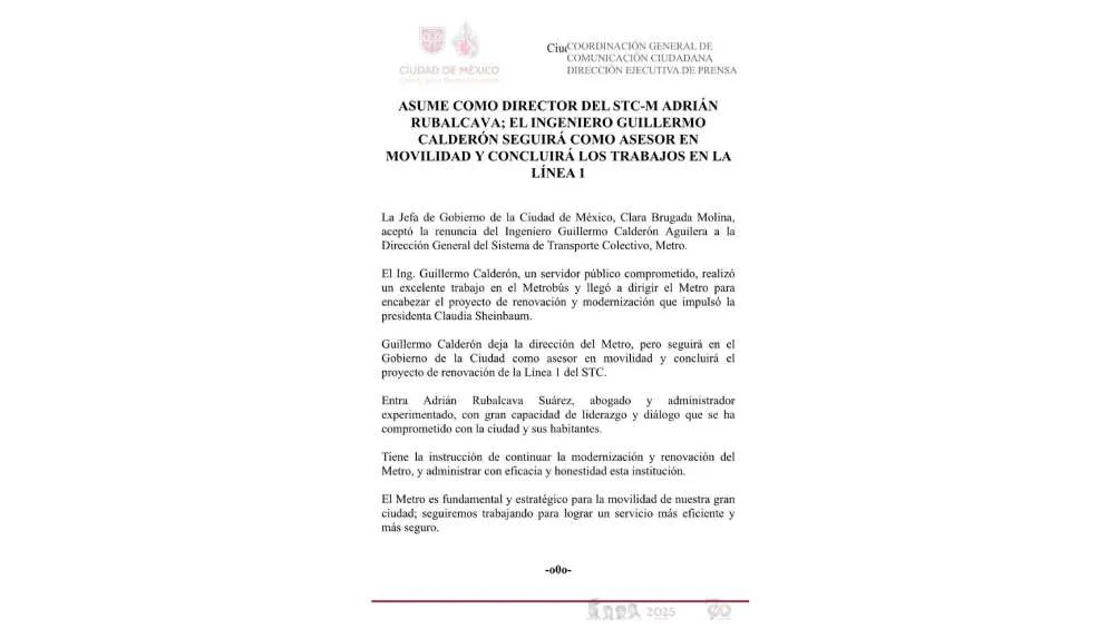 Este es el comunicado que emitió el Gobierno de la CDMX/X