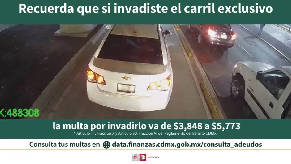 Si usaste el carril del MB debe haber evidencia, porque cada unidad lleva cámara integrada/X