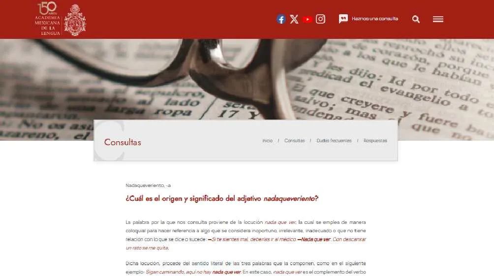 En el sitio de la Academia Mexicana de la Lengua se explica el origen de la palabra/AML