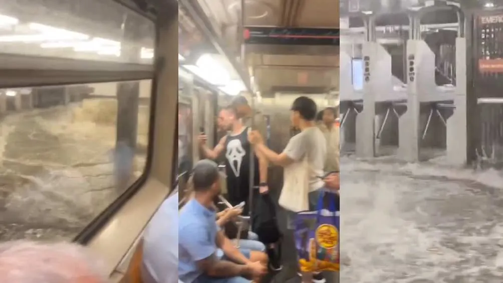 El Metro de NY también se vio afectado por las fuertes lluvias/X