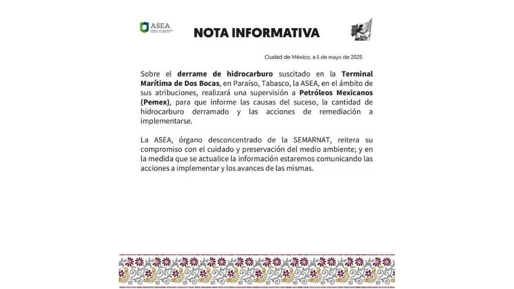 Autoridades emitieron un comunicado para anunciar una investigación/X