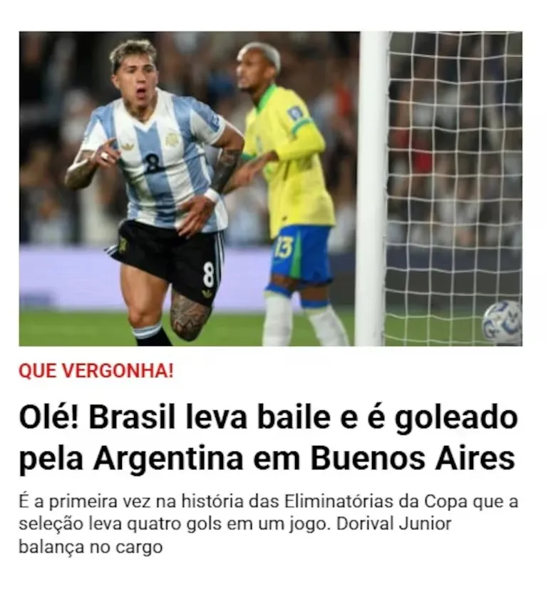La prensa brasileña no perdonó la goleada