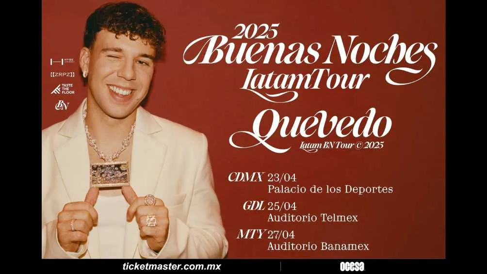 Quevedo inició su gira por México con un concierto en el Palacio de los Deportes/X