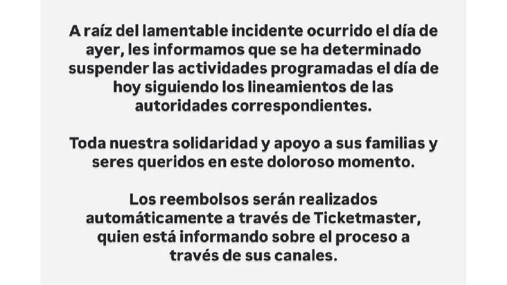 Este fue el comunicado que publicó el festival/X