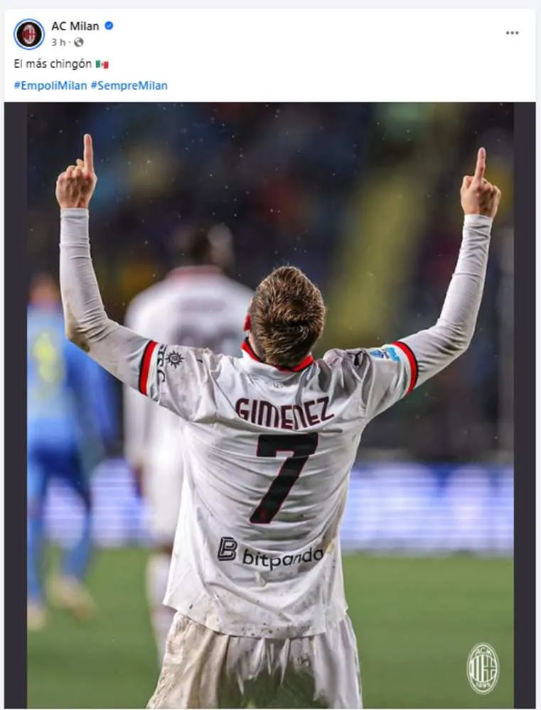 Así fue la publicación del club italiano