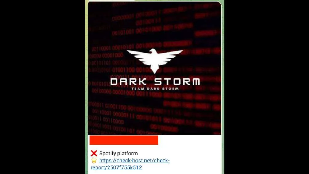 DarkStorm se adjudicó el ataque a Spotify/X
