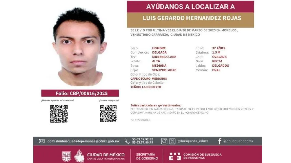 Fue visto con vida por última vez en la colonia Morelos/X