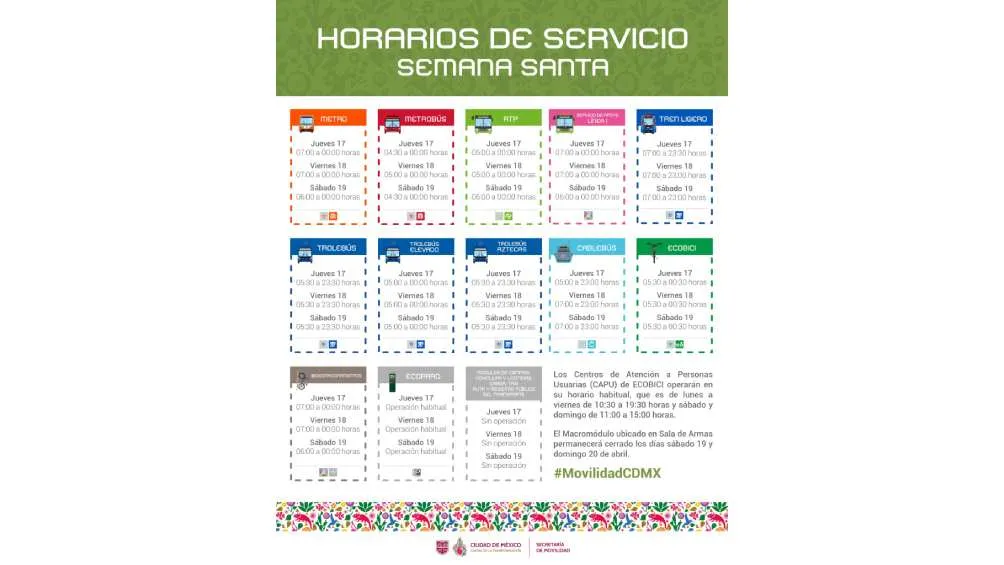 Así serán los horarios para esta Semana Santa 2025/X