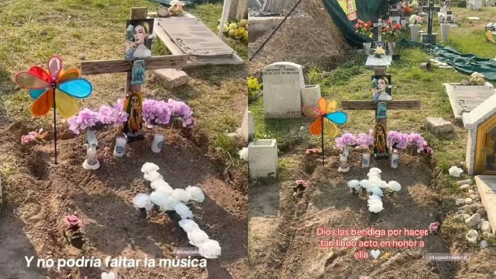 Sus fans limpiaron y pusieron una foto de Valeria en su tumba/X