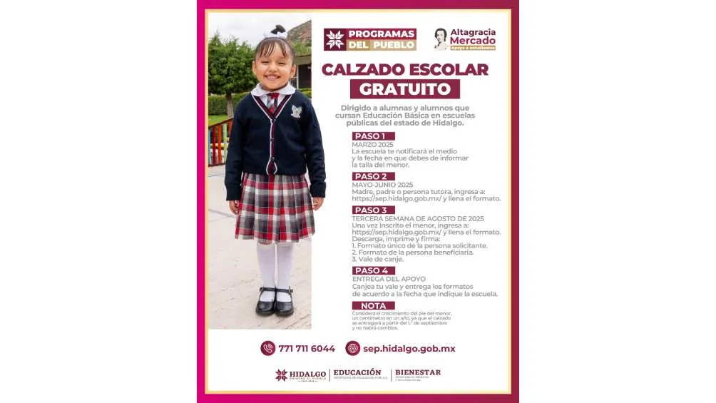 Es importante tener a la mano las tallas de uniforme y calzado de tus hijos/Gobierno Hidalgo