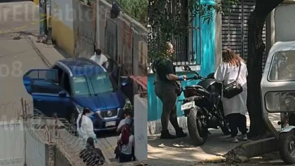 La policía encontró una camioneta y una moto, supuestamente usadas por los criminales para huir/X