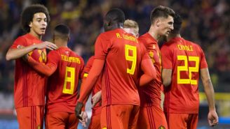 Jugadores de Bélgica en el juego amistoso contra el Tri en 2017