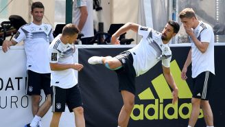 Jugadores de Alemania, en entrenamiento 