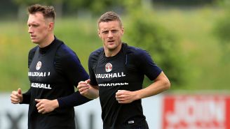 Jamie Vardy entrena con la Selección de Inglaterra