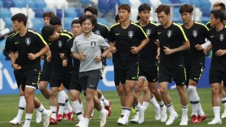 Corea del Sur, durante un entrenamiento en Rusia