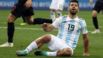 Sergio Agüero en el partido contra Croacia