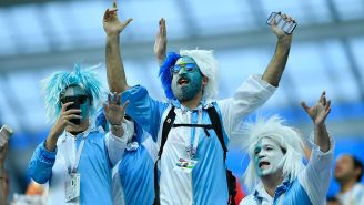 Aficionados de Argentina, en juego contra Croacia