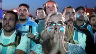 Aficionados argentinos durante partido de su selección