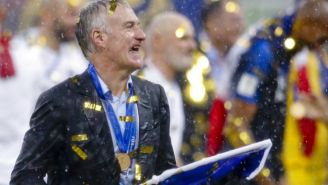 Deschamps durante la celebración de Francia