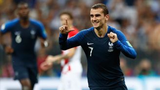 Griezmann celebra su anotación en la Final de Rusia 2018