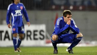 Walter Montillo durante un partido con la Universidad de Chile 