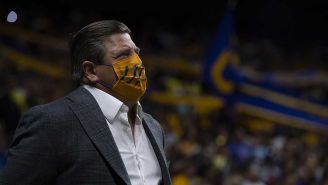 Miguel Herrera dirige un partido con Tigres