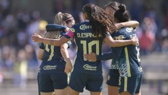 América Femenil festejando gol de Katty Martínez vs Pumas