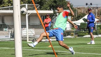 Ángel Romero en entrenamiento con Cruz Azul