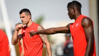 Suiza en entrenamiento previo a su debut en el Mundial