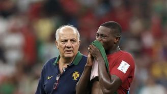 Nuno Mendes salió entre lagrimas del encuentro ante Uruguay