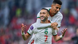 Jugadores de Marruecos en festejo de gol