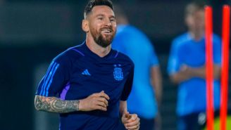 Lionel Messi en entrenamiento de Argentina