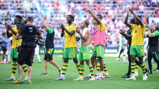 Jamaica tras ganarle a Guatemala en la Copa Oro