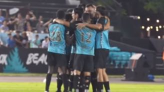 Cancún celebra uno de los goles ante Mineros