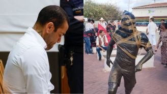 Vandalizan estatua de Dani Alves tras ser condenado por agresión sexual