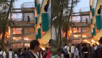 Desalojan a alumnos del Bachilleres 15 por incendio en pastizales
