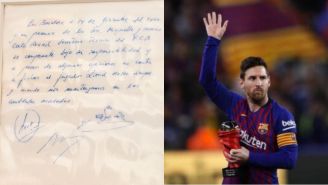 Subastan servilleta que llevó a Messi al Barcelona a los 13 años